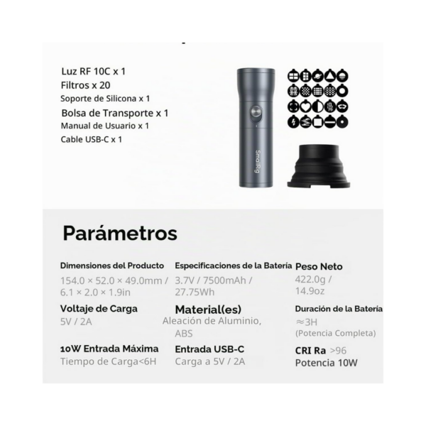 Linterna de fotografía LED RGB