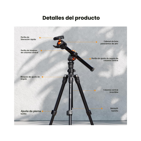 Trípode K&F Concept Cenital 76 pulgadas