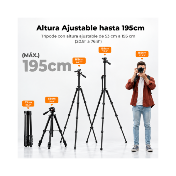 Trípode K&F Concept Cenital 76 pulgadas