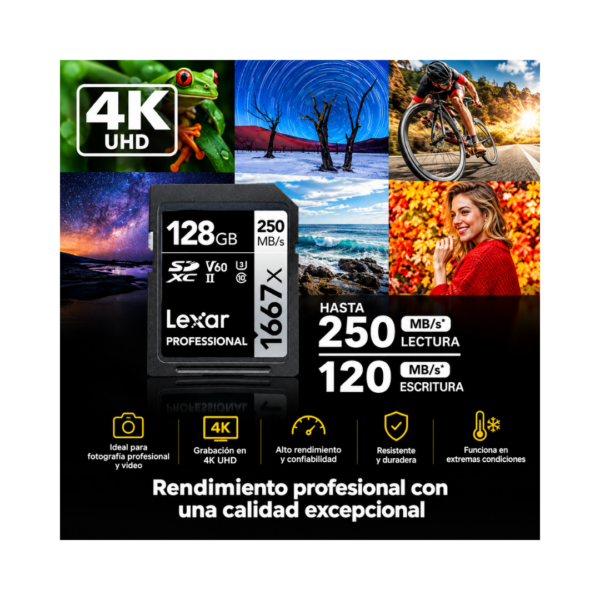 Memoria SD 128 GB V60 LEXAR X2