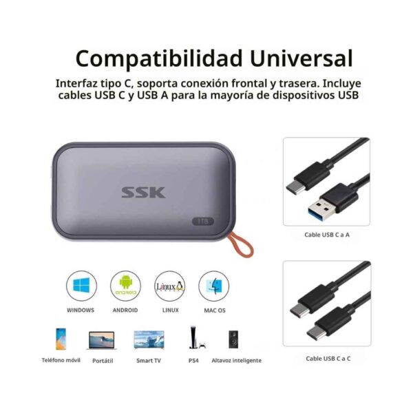 Disco duro SSK 1TB - 1050MB/s