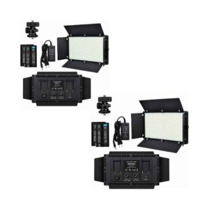 Kit de 2 Paneles LED Bicolor 880 + 6 LED con Baterías y Cargadores