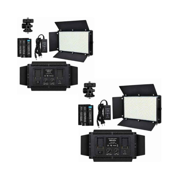 Kit de 2 Paneles LED Bicolor 880 + 6 LED con Baterías y Cargadores