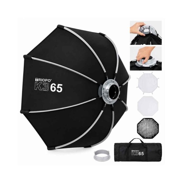 Kit de Iluminación Profesional ULANZI 120W + 2 Luces LED SmallRig + Softbox Triopo 65cm